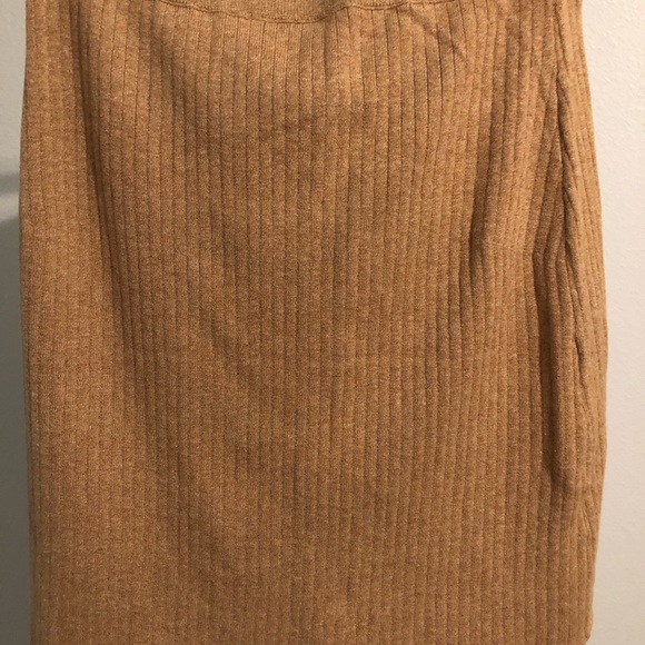 Free People Mod wrapped short Ribbed Skirt Caramel Heather Size L - Picture 3 of 6